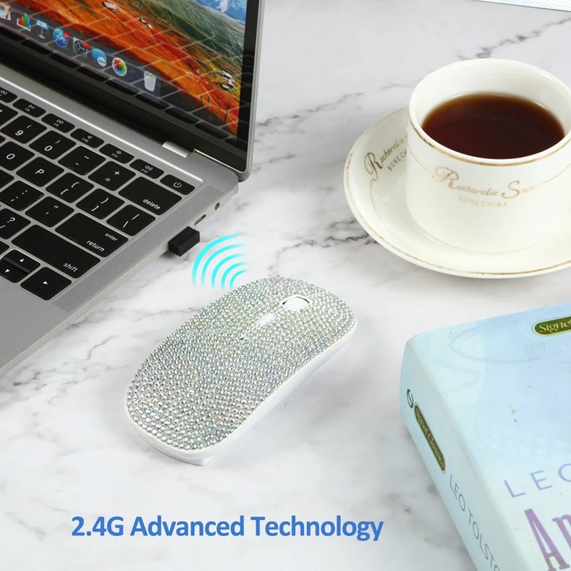 Ослепительная перезаряжаемая беспроводная мышь 2,4G с зарядкой Беспроводная оптическая мышь