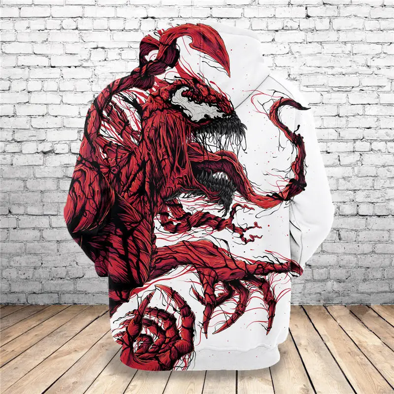 Новинка 2019 толстовка с 3D принтом Venom уникальные пуловеры свободные топы Мужская