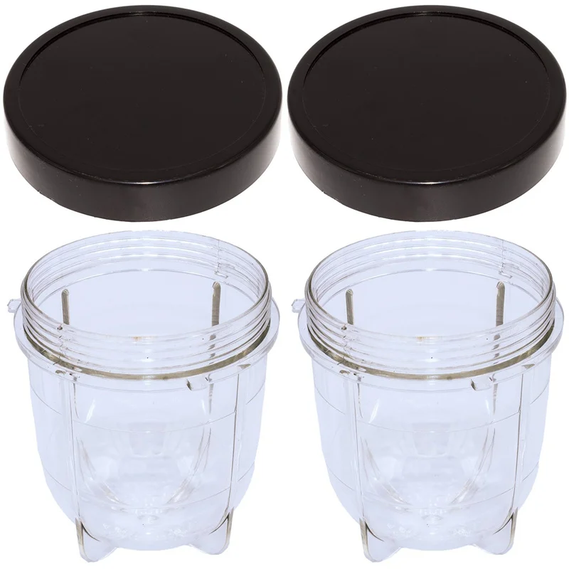 2Pack Replacement Parts Blender Cups With Lids Accessory Compatible With Magic Bullet 250W MB1001 Blender