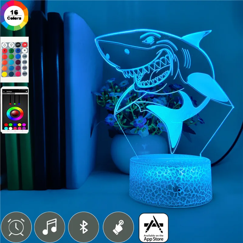 Cartoon LED Night Light Disney Movie Finding Nemo Bruce Animal 3d Nightlamp for Kids Children Bedroom Lampara Birthday Gifts | Лампы и