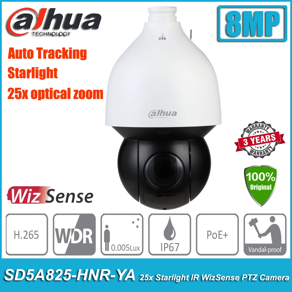 IP-камера Dahua SD5A825-HNR-YA 8 Мп PoE + 25x оптический зум автоматическое отслеживание IVS Starlight
