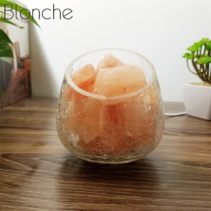 Blonche креативный настольный светильник, светодиодная соляная лампа, гималайский кристалл, натуральный для дома, спальни, прикроватный декор, лава, стеклянный настольный светильник ing