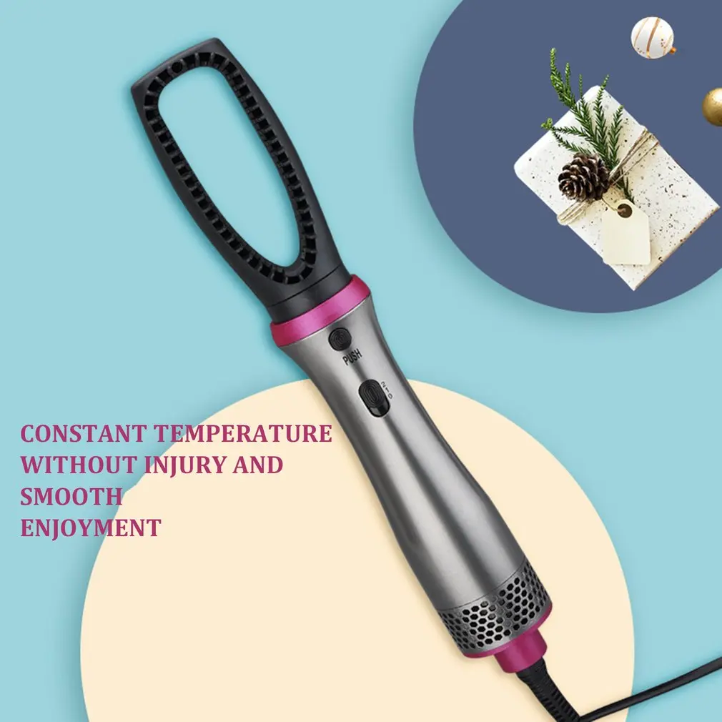 5-In-1 Multi-Function Hot Air Comb Inner Button Fluffy Wave Curler Roll Hair Straightener Dual-Use Straight Hair Comb