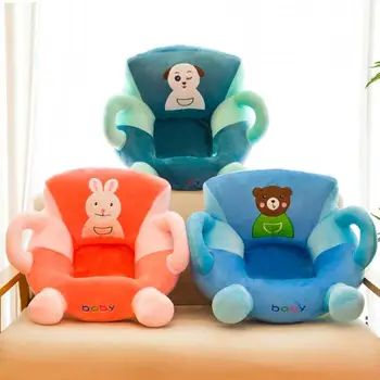 

Soft Baby Sofa Cover Skin Kids Learning to Sit Chair Kids Baby Anti-fall Seat Cartoon Comfortable Feeding Chair Case No Filler