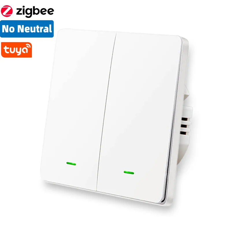 Zigbee без нейтральный кнопочный светильник выключатель Смарт настенный выключатель с одиночной линией противопожарная проводка 1/2/3 Tuya Беспроводной дистанционного Управление - Цвет: X712A