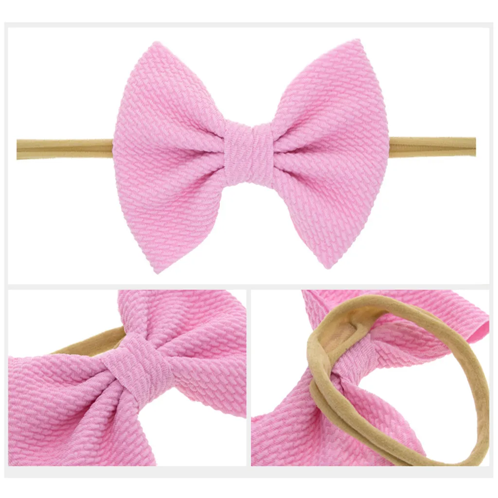 baby solid color Bowknot Headband Kids Girls Hair Accessories New Fashion Children