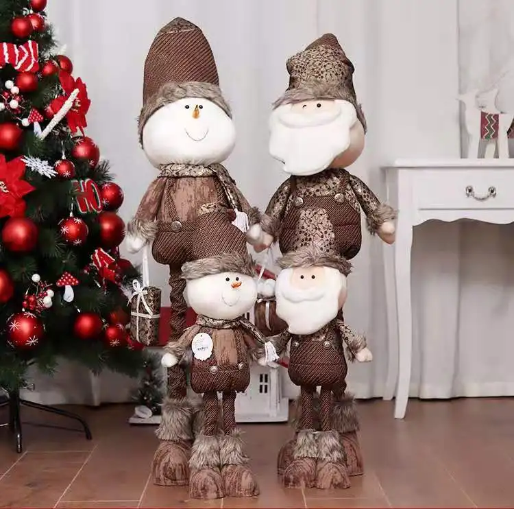 

SIBAOLU Christmas decorations stand old man snowman telescopic doll bar festival creative mall props