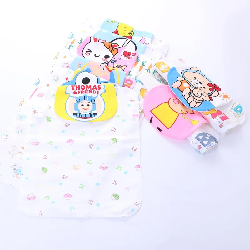  4-Layer Pure Cotton Gauze Cartoon Baby Nursery Every Handkerchief Infant Feeding Cloth Baby Sling 3