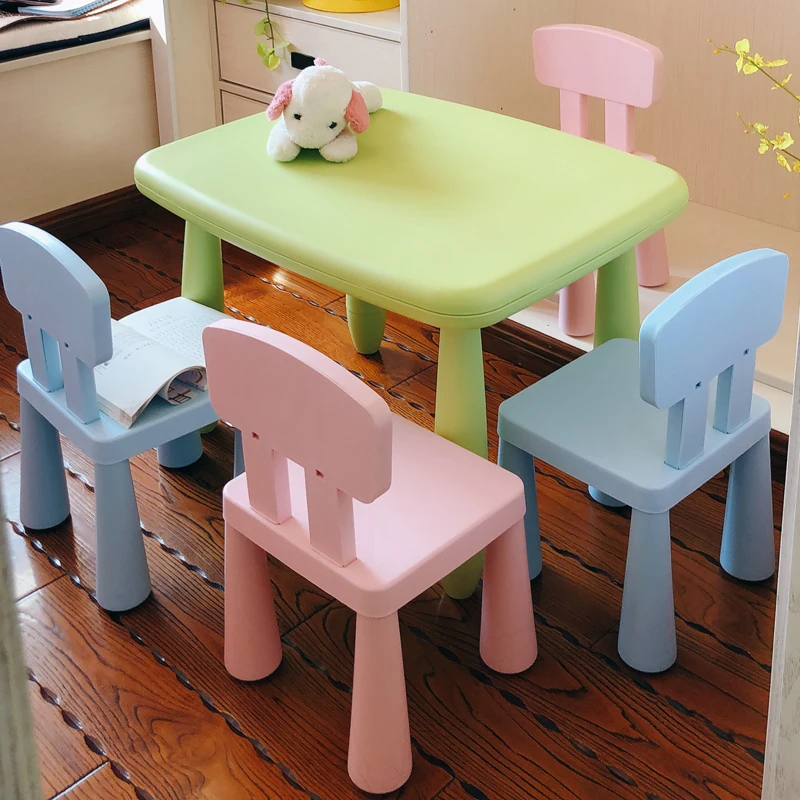 Kindergarten Furniture Home Children Table Chair Suit Baby Picture Writing Learning Plastic Toys Desks And Chairs