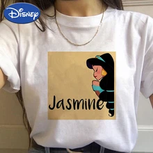 

Disney Spain Jasmine Princess Woman T Shirt Summer Casual 2021 Crewneck Short Sleeve Elegant Design Hipster Ropa Tumblr Mujer