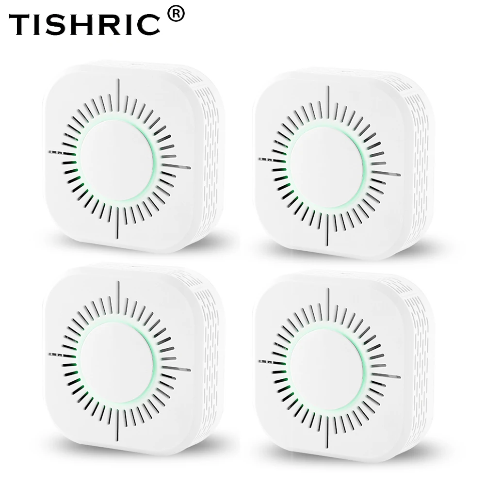 4pcs no battery TISHRIC детектор дыма беспроводной 433 МГц датчик Пожарной Сигнализации устройство Поддержка SONOFF мост умный дом автоматизация защита безопасности - Цвет: 4pcs no battery