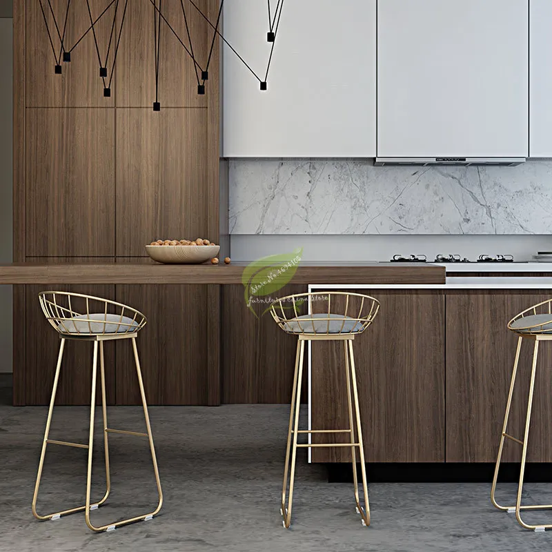 

Simple Bar Stool Wrought Iron Bar Chair Stool Bar Tabouret De Bar Gold High Stool Modern Dining Chair Nordic Golden Furniture