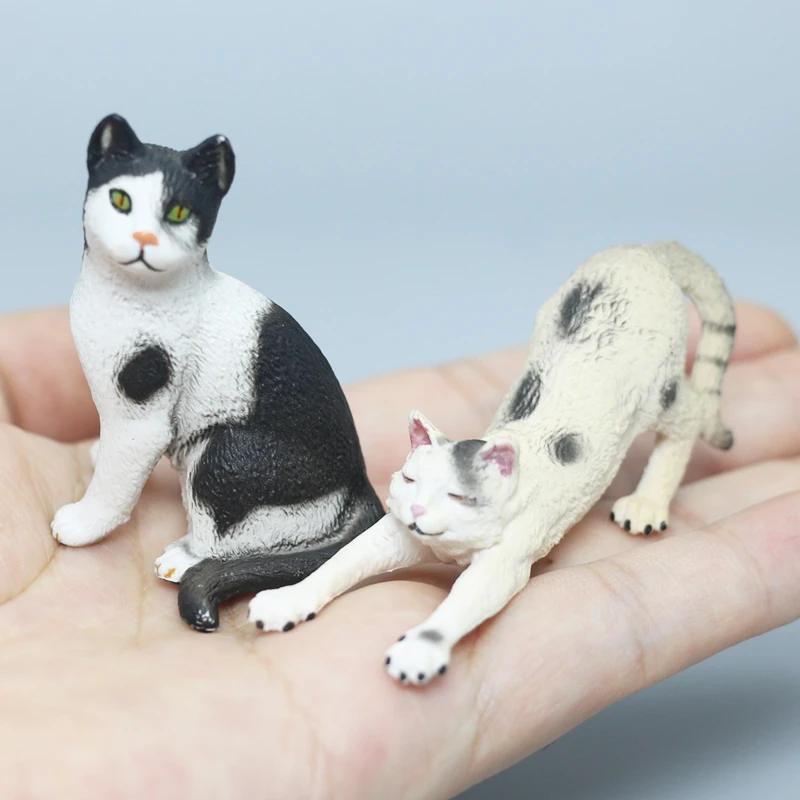 Kawaii Miniature Cat Figurine, Sphynx Gato Persa, Gatinho, Action