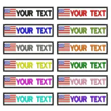 Пользовательские флаг США имя патчи персонализированные железные на крючок подложки