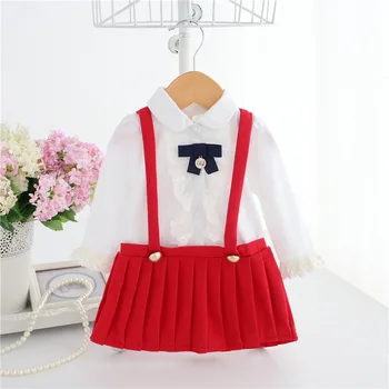 

Idea Fish Baby Girls Princess Pleated Dress Infant One-piece Dresses Spring Clothes Newborn Girl's Wear with Big Bow 0-2Y