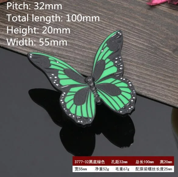 3 Современный 3D бабочка ручка шкафа цинковый сплав искусство цвет кухонный шкаф шарообразные ручки ящика детская мебель декоративные аксессуары - Цвет: 3