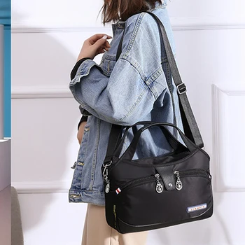 

Nylon Summer Fashion Casual Pure Color Single Shoulder Bag Lady's Slanting Bag Large Capacity Canvas Bag Shoulder Bags