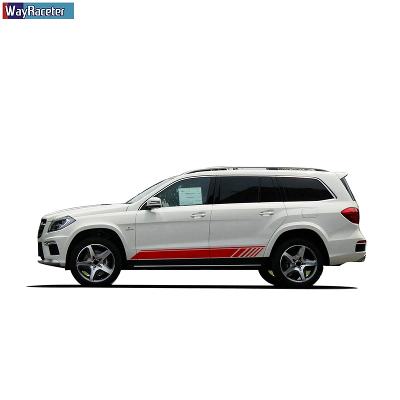 2 Pcs Car Door Side Stripes Skirt Sticker Decal, For M=ercedes