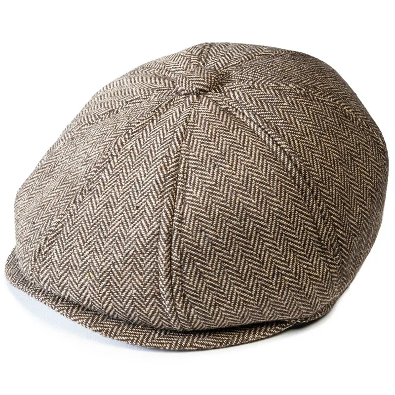 Плоские береты, шапки, винтажные мужские береты, осенняя винтажная Кепка в елочку, восьмиугольная кепка Wo, мужская повседневная шапка в елочку - Цвет: ZY00878CO