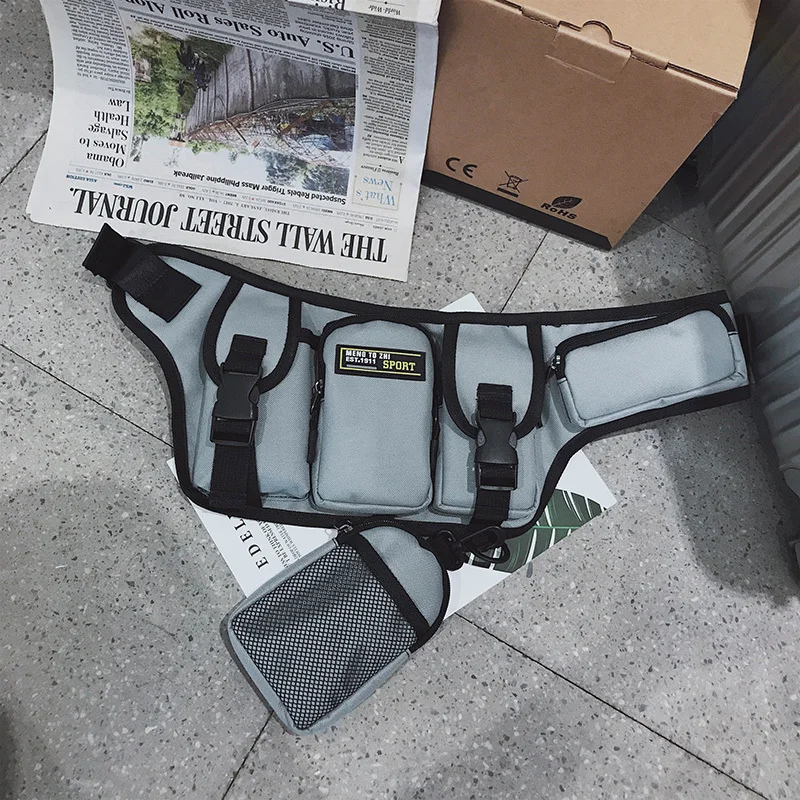 Grey Waist pack Мужской и Женский поясная Сумка кросс-яйцо инкубационное тактический Водонепроницаемый карманов большой Ёмкость поясная сумка брендовая дизайнерская сумка на поясном ремне класса люкс сумка - Цвет: Grey Waist pack