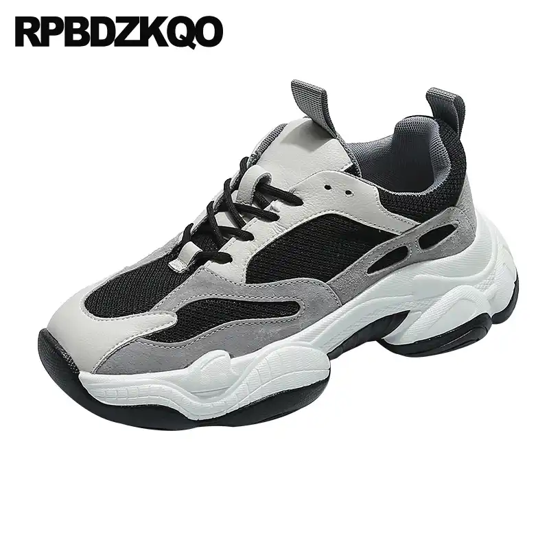 black thick sole trainers