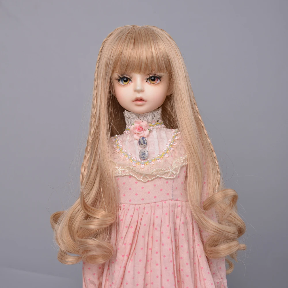 MUZIWIG 1/3 1/4 1/6 BJD Doll Blythe Wig Long Bangs Braid Curly Hair High-temperature Wire Wig DIY Doll Accessories For Girl Gift long water wave none lace ginger orange high temperature wigs for women afro cosplay party daily synthetic hair wigs with bangs