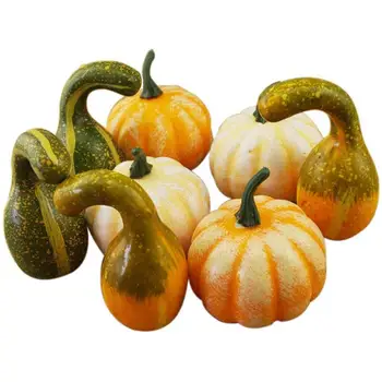 

6pcs Lifelike Simulation Realistic Mix Of Artificial Pumpkins Halloween Simulation Mini Pumpkin Halloween House Decoration