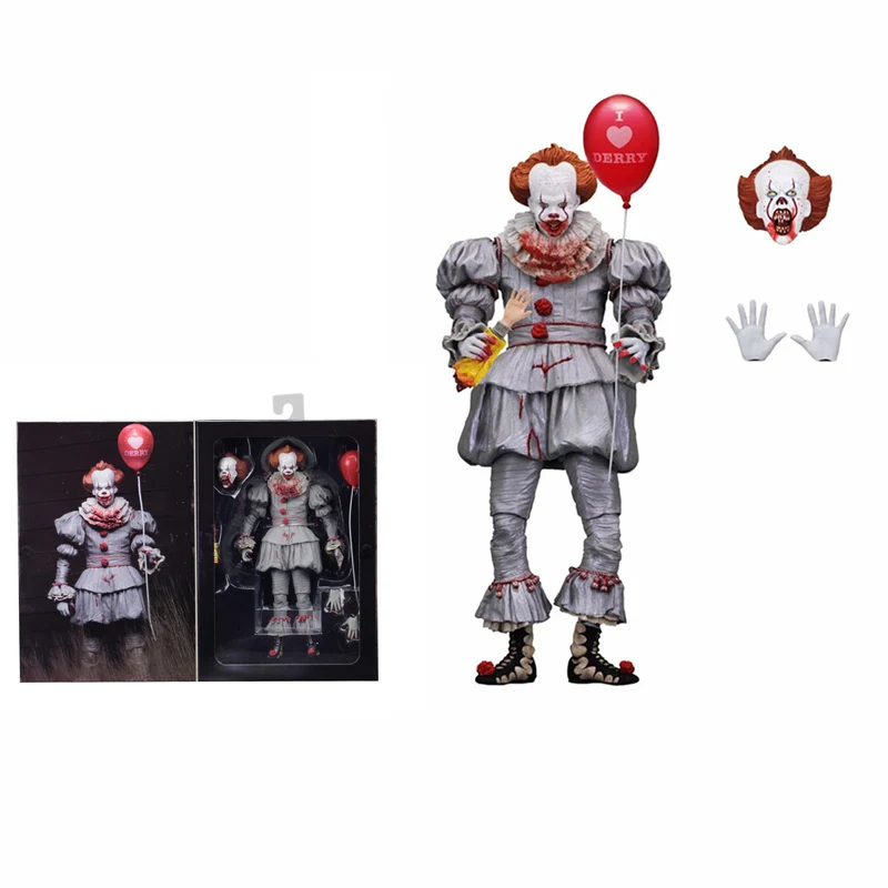 18 см NECA Стивен Кинг это Pennywise Джокер ужас ПВХ фигурка игрушка кукла подарок на Рождество, Хэллоуин Коллекционная модель игрушки - Цвет: with box