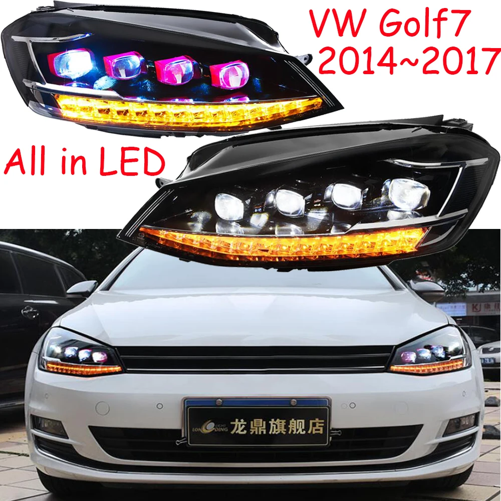 2 шт. 2017y автомобильный bupmer головной светильник для Golf7 головной светильник Golf 7 автомобильные аксессуары все светодиодный фонарь для гольфа Golf7 налобный фонарь