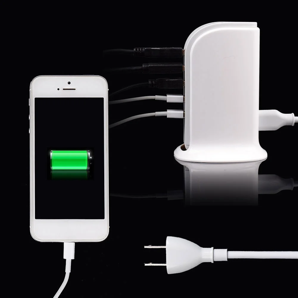 6A 30 Вт 5 портов USB зарядное устройство 5USB мульти-порт Путешествия США/ЕС/Великобритания Plug зарядное устройство Настольный концентратор зарядная станция адаптер питания для телефонов