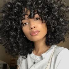 Амир афро кудрявый синтез парики для американских африканских женщин короткий парик черный цвет высокая температура волокно