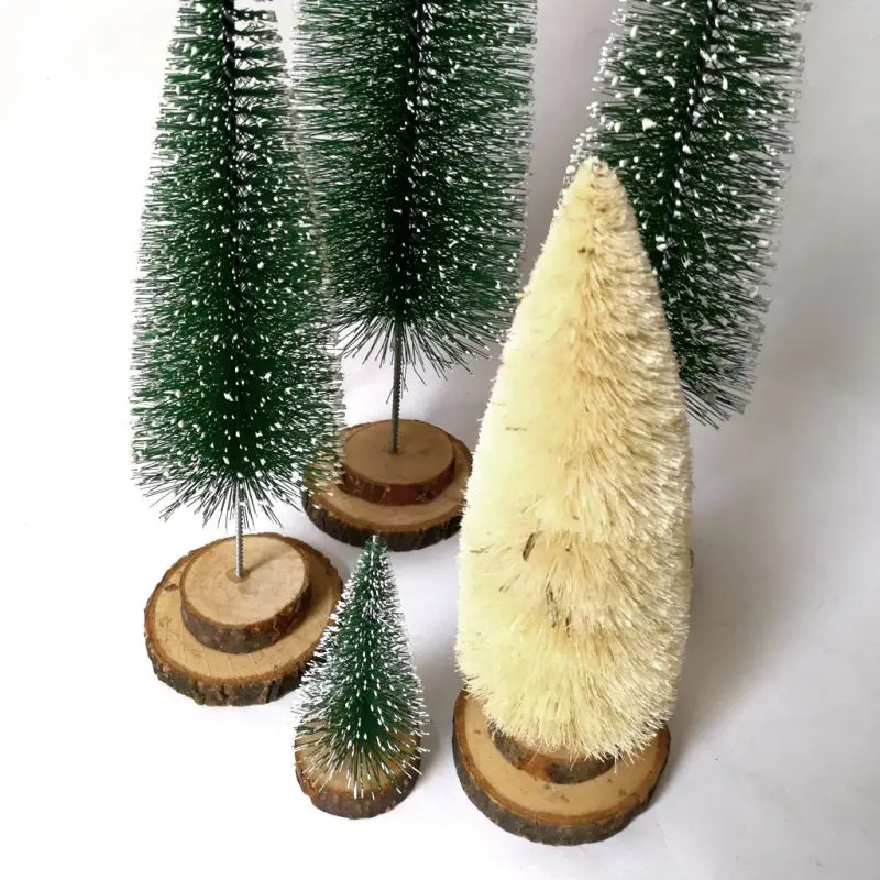 

PDurable Christmas Tree Ornaments Desktop Decor DIY Christmas Tree with Wooden Base Christmas Party Home Decor PGM