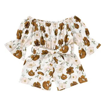 

Floral Print Toddler Girls Clothes Cotton Short Sleeve Children Girl Jumpsuit Summer Baby Girl Overalls Fashion Kids Clothes