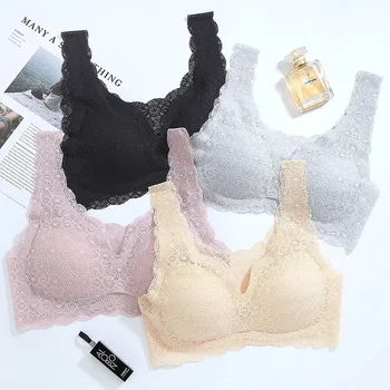 

new fashion sexy lace women underwear fitness push up bra seamless wire free comfortable silk lingerie luxury wireless bralette