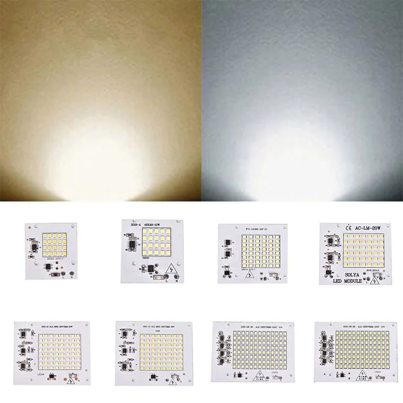 

2 Colors LED Lamp Chip SMD2835 Beads Smart IC 220V Input 10W 20W 30W 50W 100W DIY For Outdoor Floodlight Spotlight