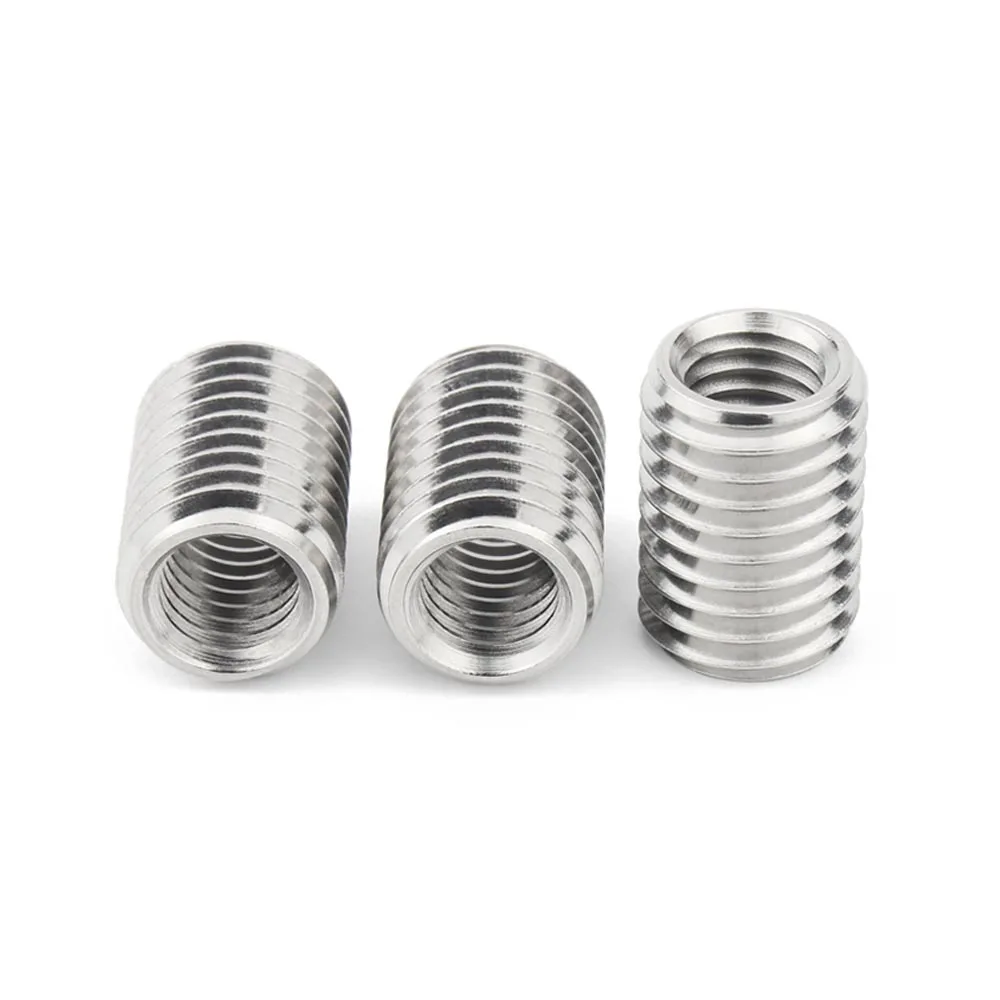 1/5pcs 304 스테인레스 스틸 나사 어댑터 남성-남성 M2 M2.5-M16 내부 및 외부 나사 삽입 너트 전송 나사 외장