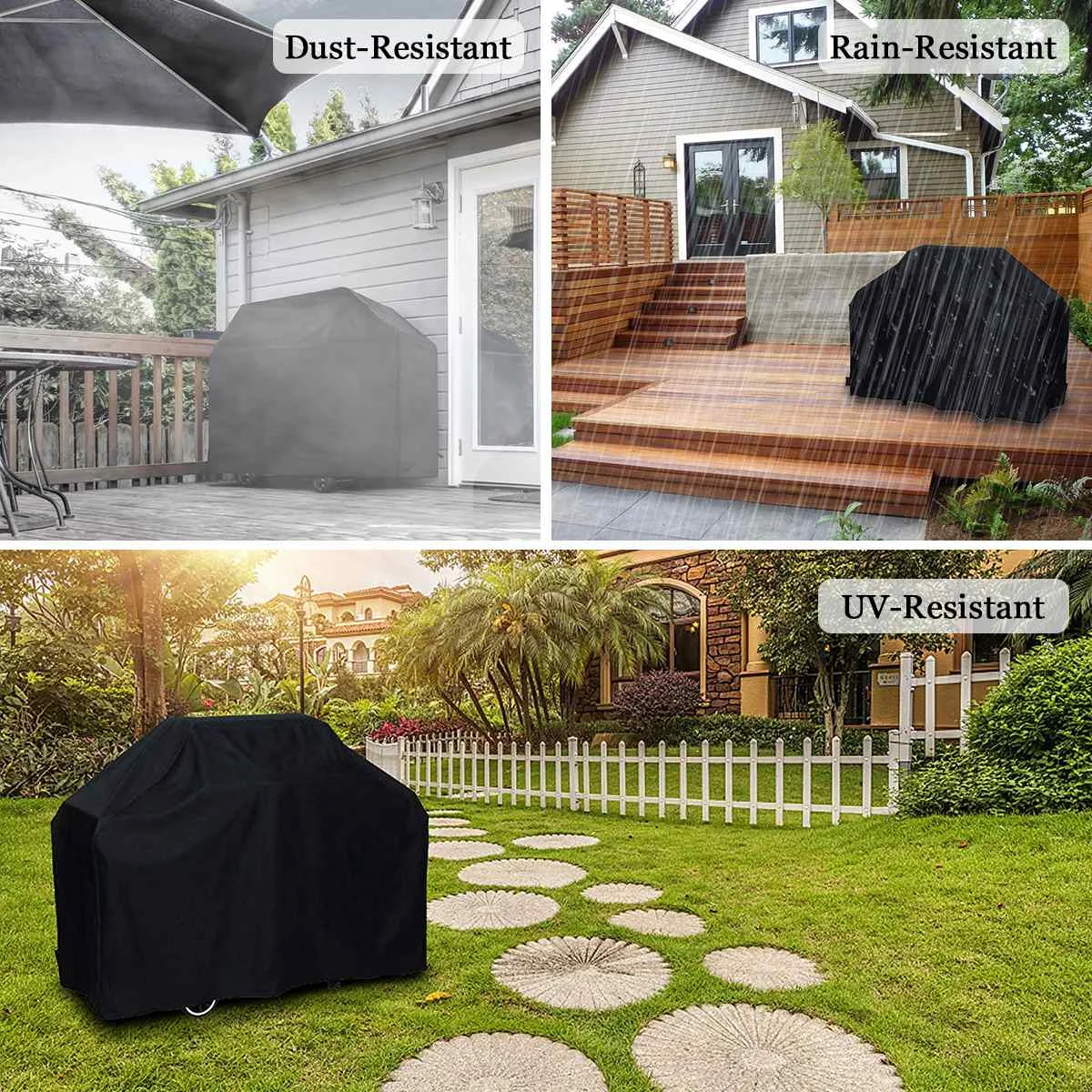 Водонепроницаемый чехол для барбекю, газовый уголь, электрический гриль, крышка для барбекю, защита от пыли и дождя, защита от ультрафиолета на открытом воздухе, защита для гриля с сумкой для хранения