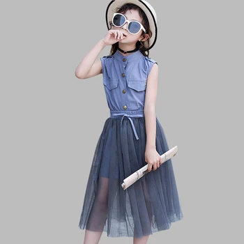 

Kids Girls Clothes Set Solid Dress + Skirt 2PCS Girl Summer Clothes Casual Teen Clothes For Children 6 8 10 12 13 14 Year