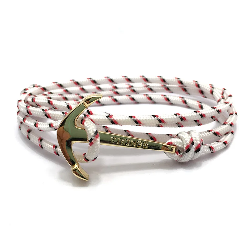 Fashion Retro Vikings Bracelet For Men Women Popular Male Multilayer Wrap Bangle Gold Color Handmade Anchor Bracelets | Украшения и