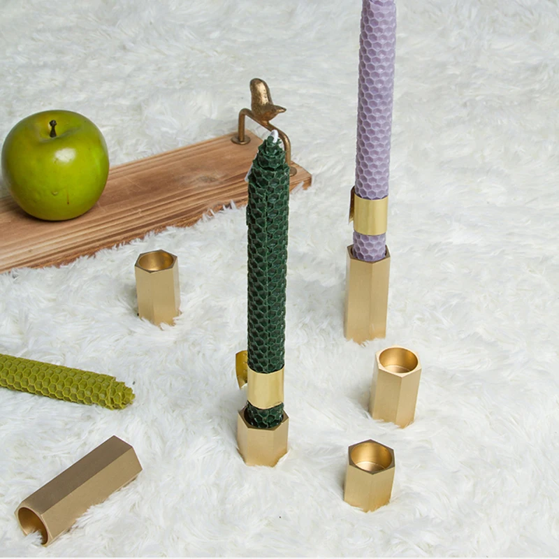 

3 Sizes/Gold Candlestick for Wedding Party Dinner Candle Stand Brass Home Decor Stand Christmas Metal Pillar Table Candle Holder