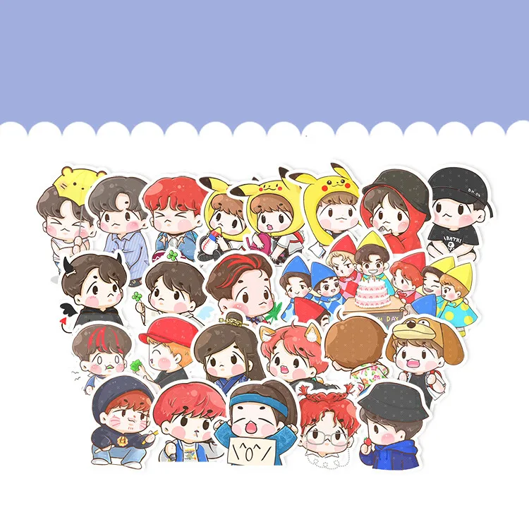 

Cute cartoon stickers EXO Paper Stickers Crafts And Scrapbooking book Decorative sticker DIY Stationery
