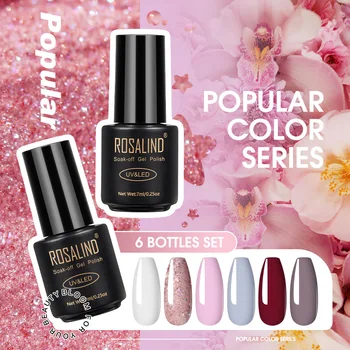 

ROSALIND Gel Nail Polish Set All For Manicure Nails Art Design Pure Color Gel Lacquer Soak Off Semi Permanent UV Gellak Kit