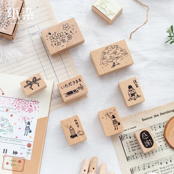 

1Pcs\DIY Cute Creative Fun Personality Vintage Wood Stamp Seal Diary Calendar Scrapbook Student Stationery Office Supplies