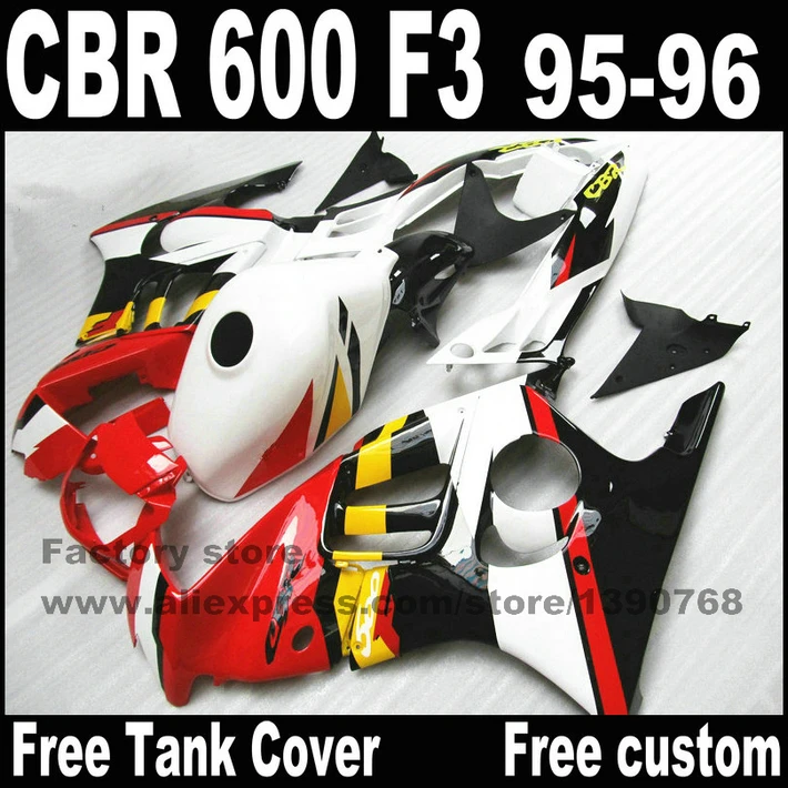 Крышка бака+ Пластиковый обтекатель комплект для HONDA Обтекатели CBR600 F3 1995 1996 CBR 600 95 96 красный черный белый комплект кузова SJ70
