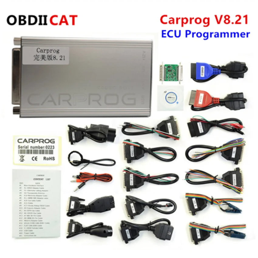 Новейший V8.21 V10.93 Carprog Full Adapter Car Prog 8 21 с генератором ключей онлайн-программатор для