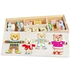 Wooden Toy Montessori Cartoon Animal Changing Clothes Jigsaw Dress Changing Shape Matching Puzzle Educational Toys For Children 6