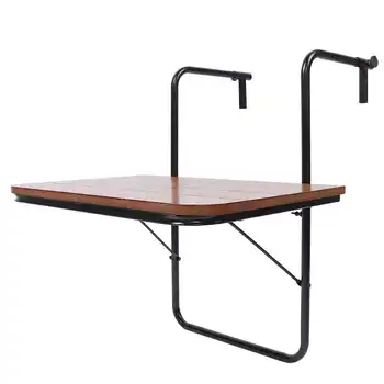 

Balcony Hanging Table High Quality Railings Iron Stand Folding Garden Table Outdoor Tables
