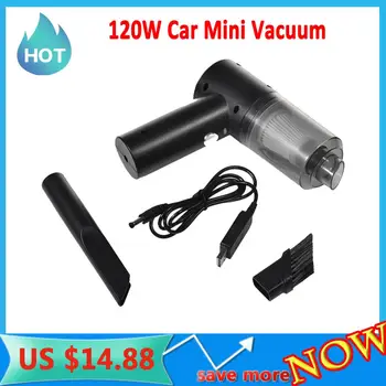 

120W Car Mini Vacuum Cleaner Small Hand-held Vacuum USB Rechargeable Easy To Clean Desktop Keyboard Drawer