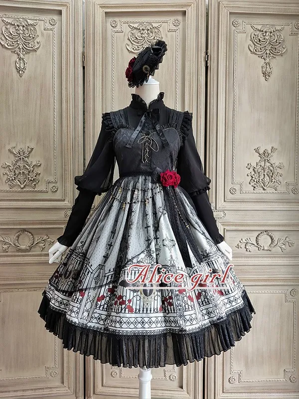 The Gate of Darkness~ готическое платье лолиты JSK от Alice Girl~ предзаказ