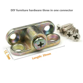 

DIY furniture hardware three-in-one connector Wardrobe assembly connection screw fastening piece angle iron